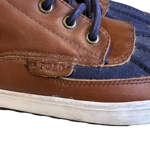 Polo Ralph Lauren Men ́s Ramiro Sneakers - Polo Tan/Newport Navy Size 9.5D - Picture 10 of 15